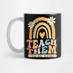 Teach Them To Be Kind Groovy Back To School Teacher Student Mug